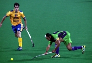 Delhi Waveriders Sardar Singh in action during Hero Hockey India League 2013 at Delhi on 14th Jan 2013.