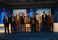 Dr. Narinder Batra, Secretary General Hockey India and Chairman Hockey India League with Delhi Wave Riders