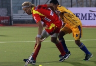 Punjab Warriors and Ranchi Rhinos Players in action during the match between them at Jalandhar on 16th Jan 2013.