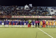 Team line up before the match match between UP Wizards vs Punjab Warriors at Jalandhar on 17th Jan 2013