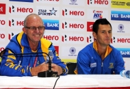 Barry Dancer coach and Jamie Dwyer captain of JPW in press conference	
