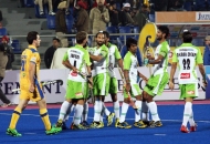 DWR celebrates after scoring a goal against JPW in HHIL 2014 match on 25th Jan 2014 at mohali