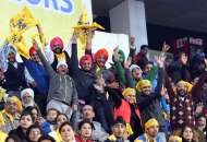 fans cheering for JPW team in HHIL 2014 match on 25th Jan 2014 at mohali