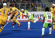 talwinder singh of DWR in action against JPW in HHIL 2014 match on 25th Jan 2014 at mohali