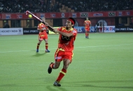 kothajit singh of RR in action against UPW during the matach