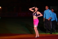 claudia ciesla performing during pre-match event organize by hockey india during hhil2013 at ranchi hockey stadium on date 18-01-2013