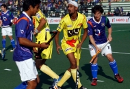 UP Wizards and Ranchi Rhinos player in action during the match
