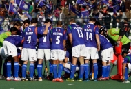 UP Wizards team huddle during match at lucknow against Ranchi Rhinos